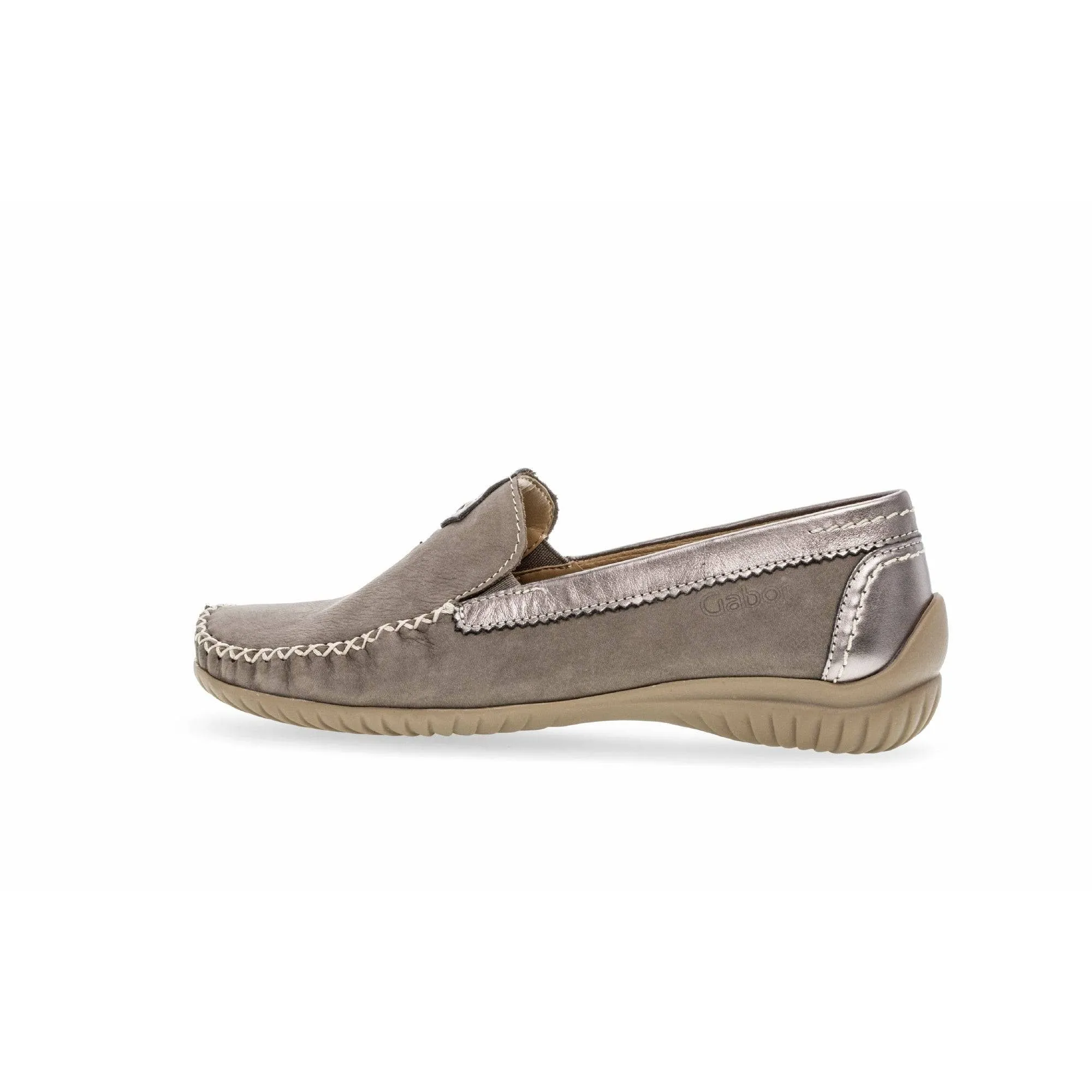 Gabor 46.090.31 California Ladies Grey Leather Slip On Shoes