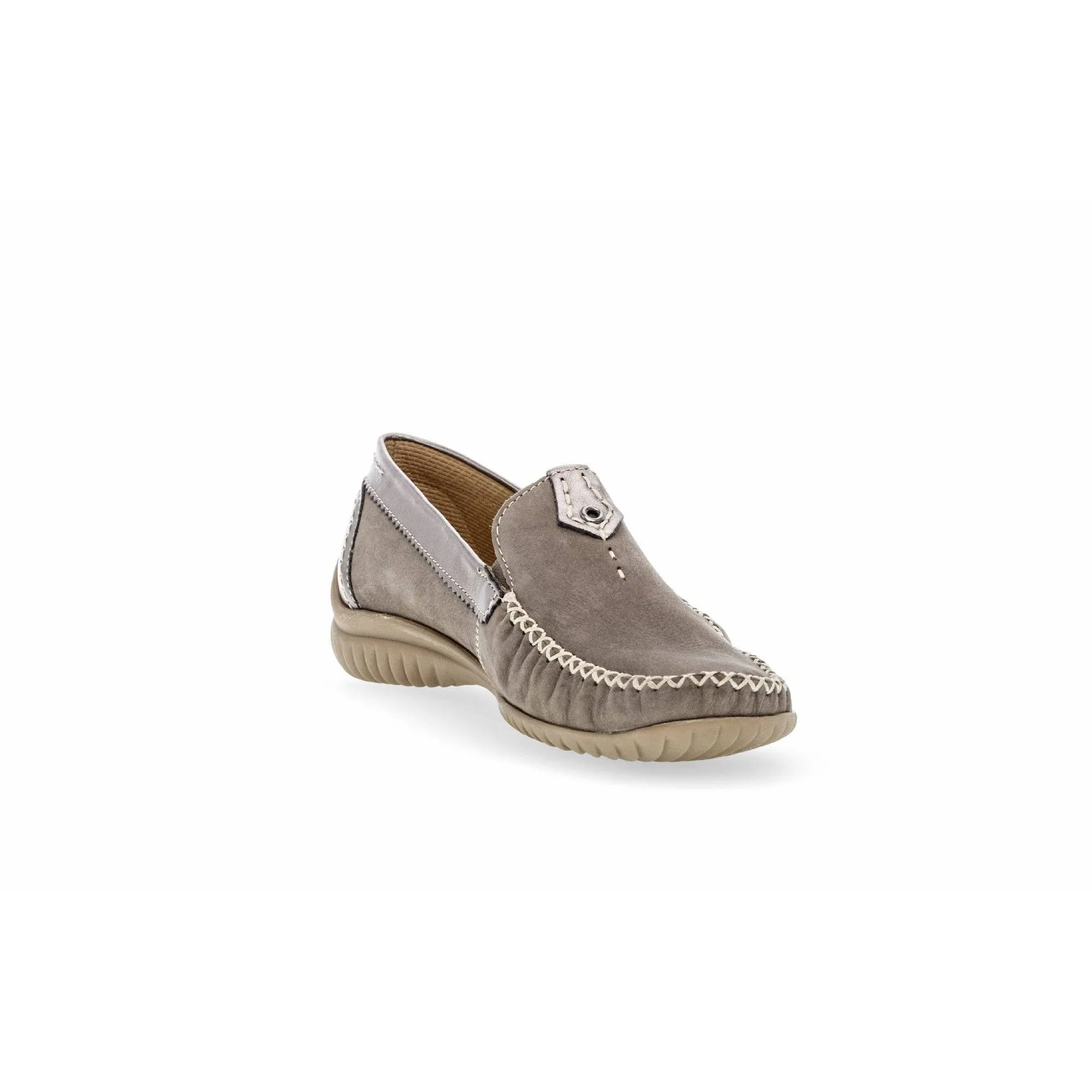 Gabor 46.090.31 California Ladies Grey Leather Slip On Shoes