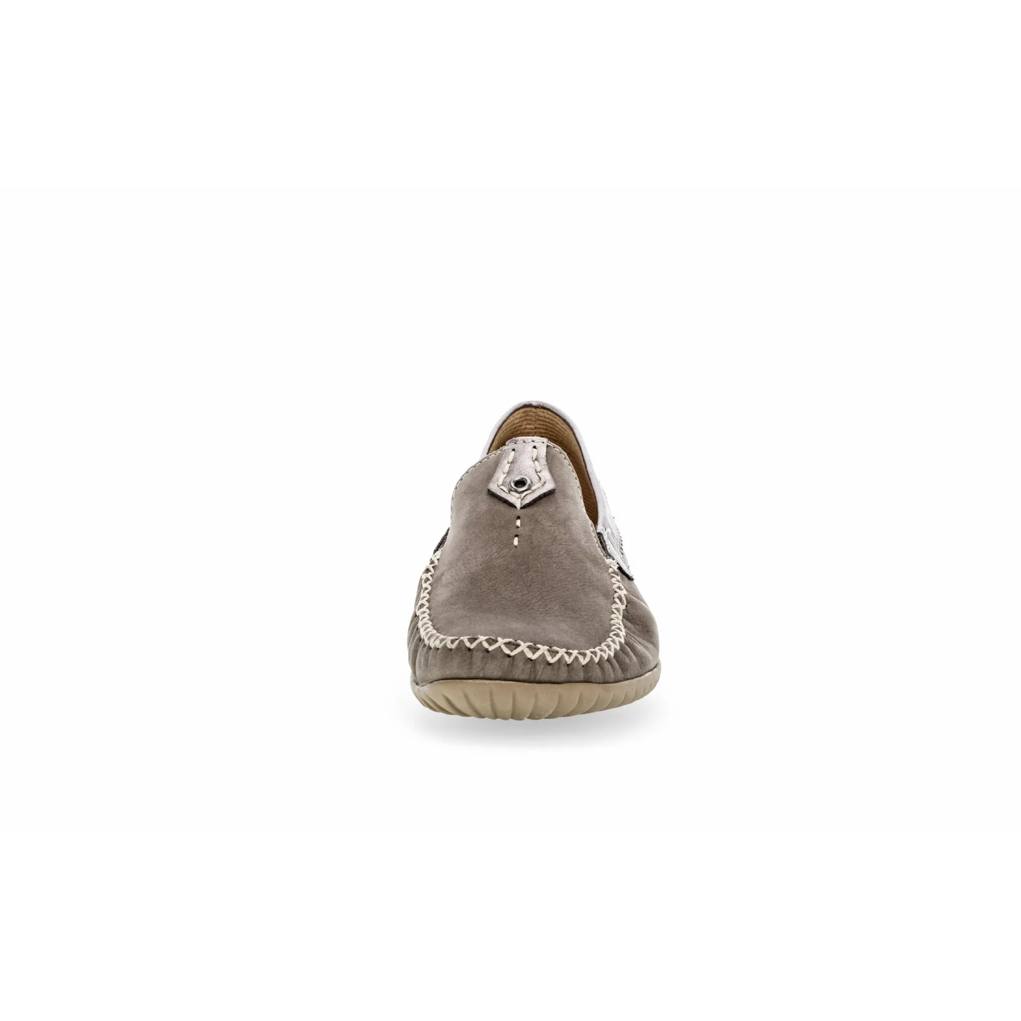 Gabor 46.090.31 California Ladies Grey Leather Slip On Shoes