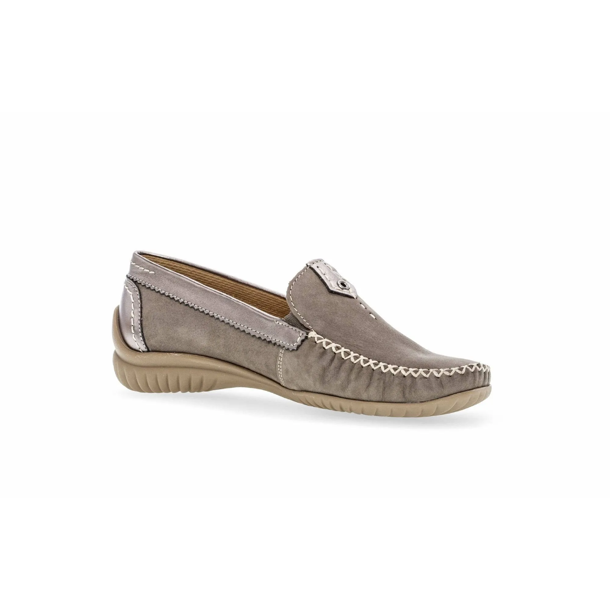Gabor 46.090.31 California Ladies Grey Leather Slip On Shoes