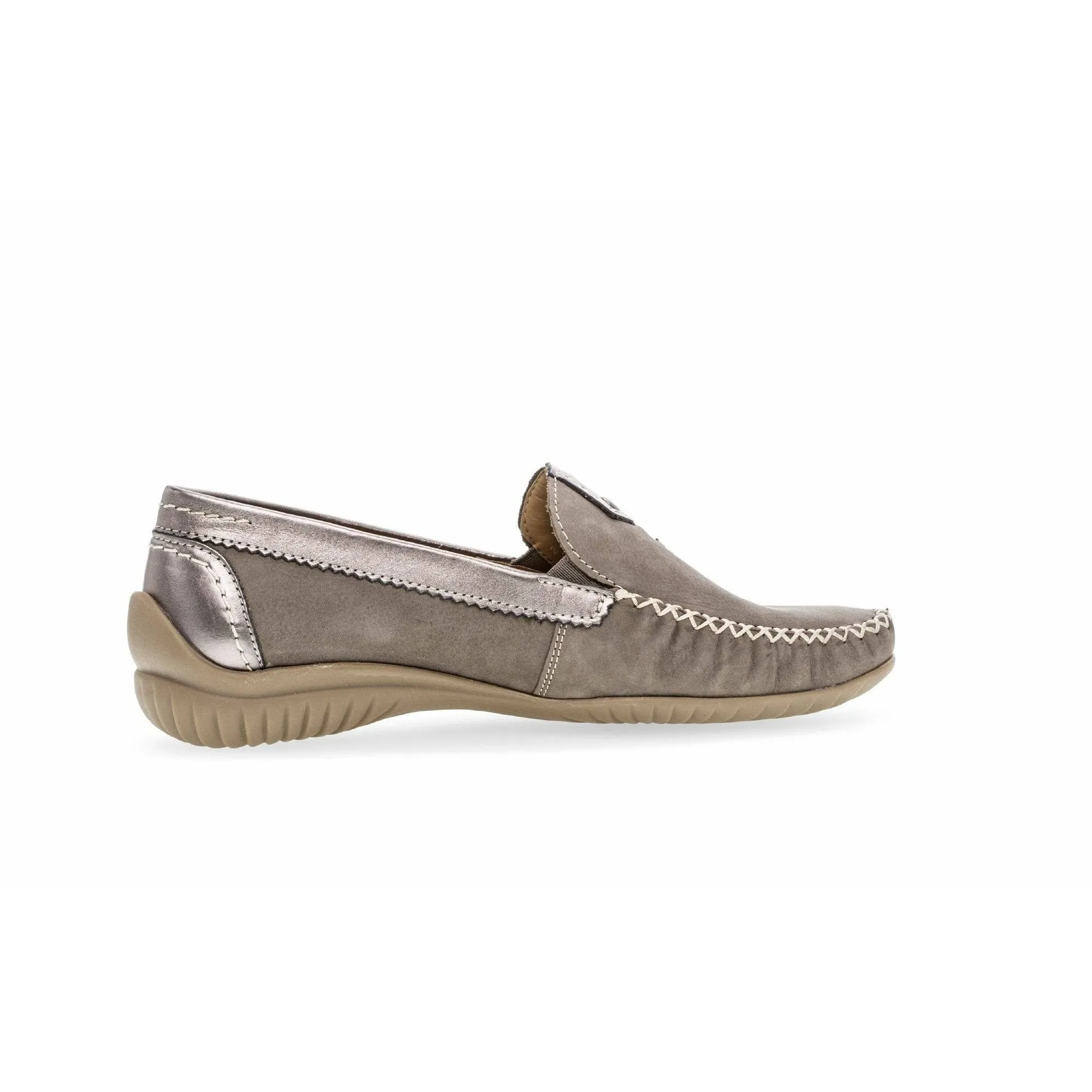 Gabor 46.090.31 California Ladies Grey Leather Slip On Shoes
