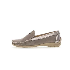 Gabor 46.090.31 California Ladies Grey Leather Slip On Shoes