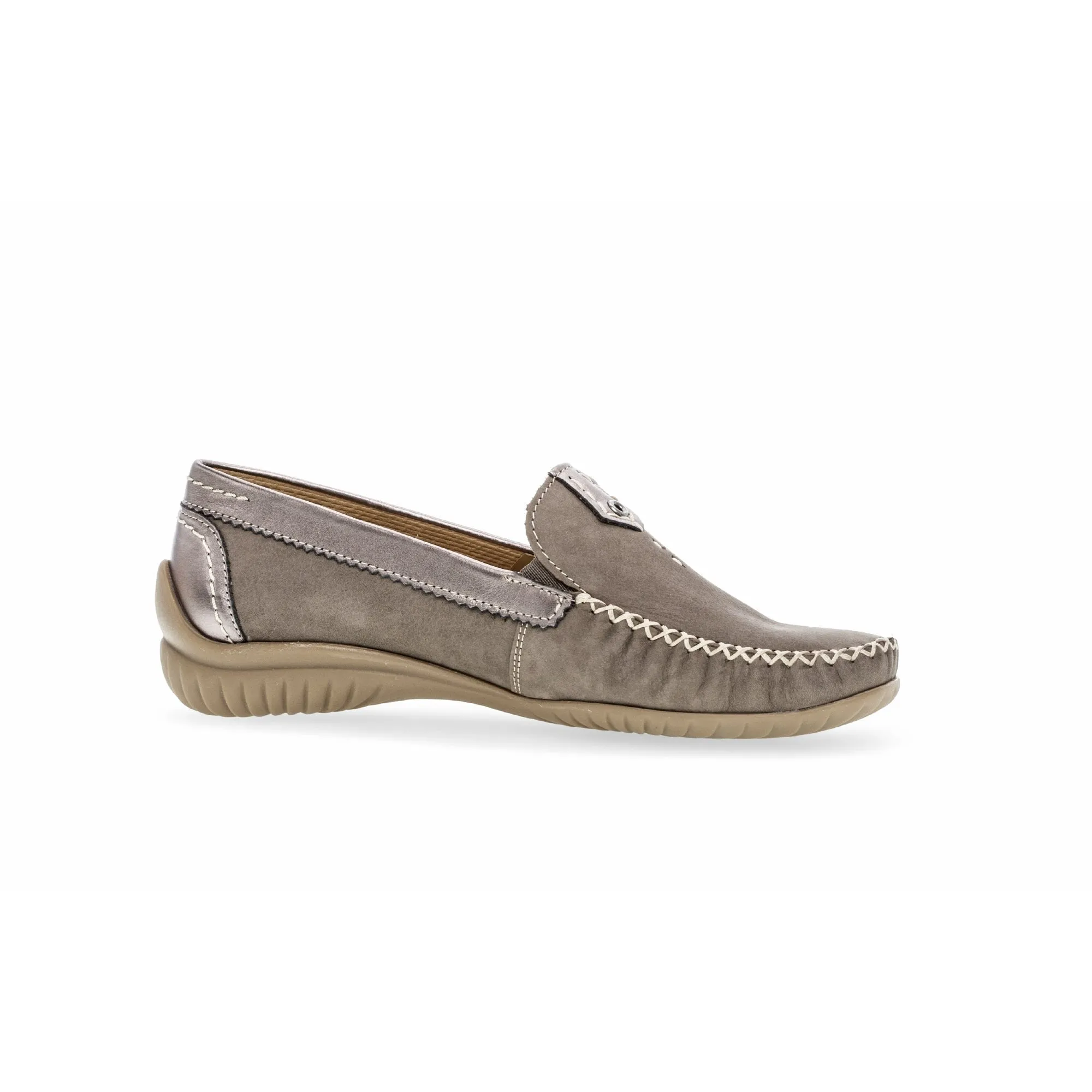 Gabor 46.090.31 California Ladies Grey Leather Slip On Shoes