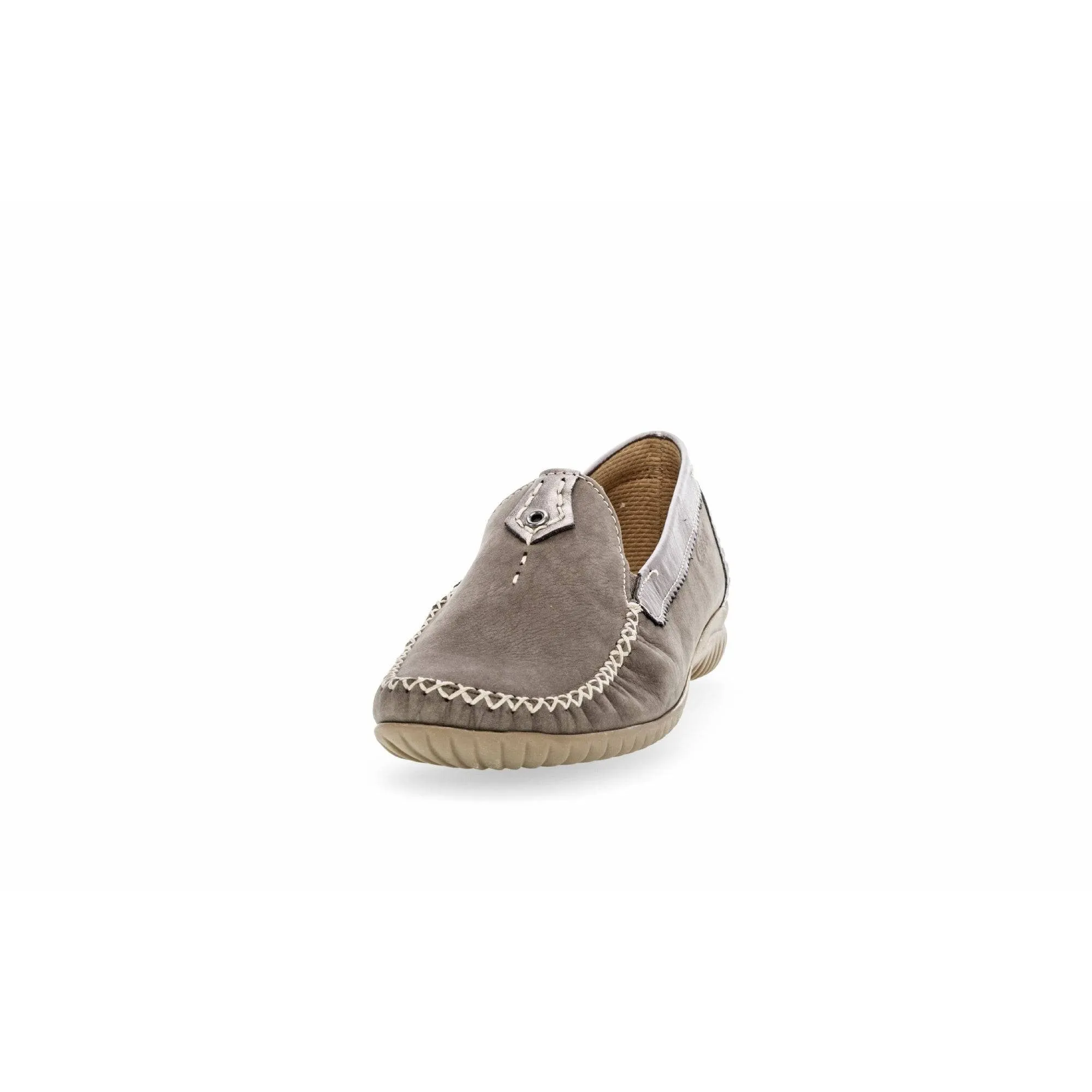Gabor 46.090.31 California Ladies Grey Leather Slip On Shoes