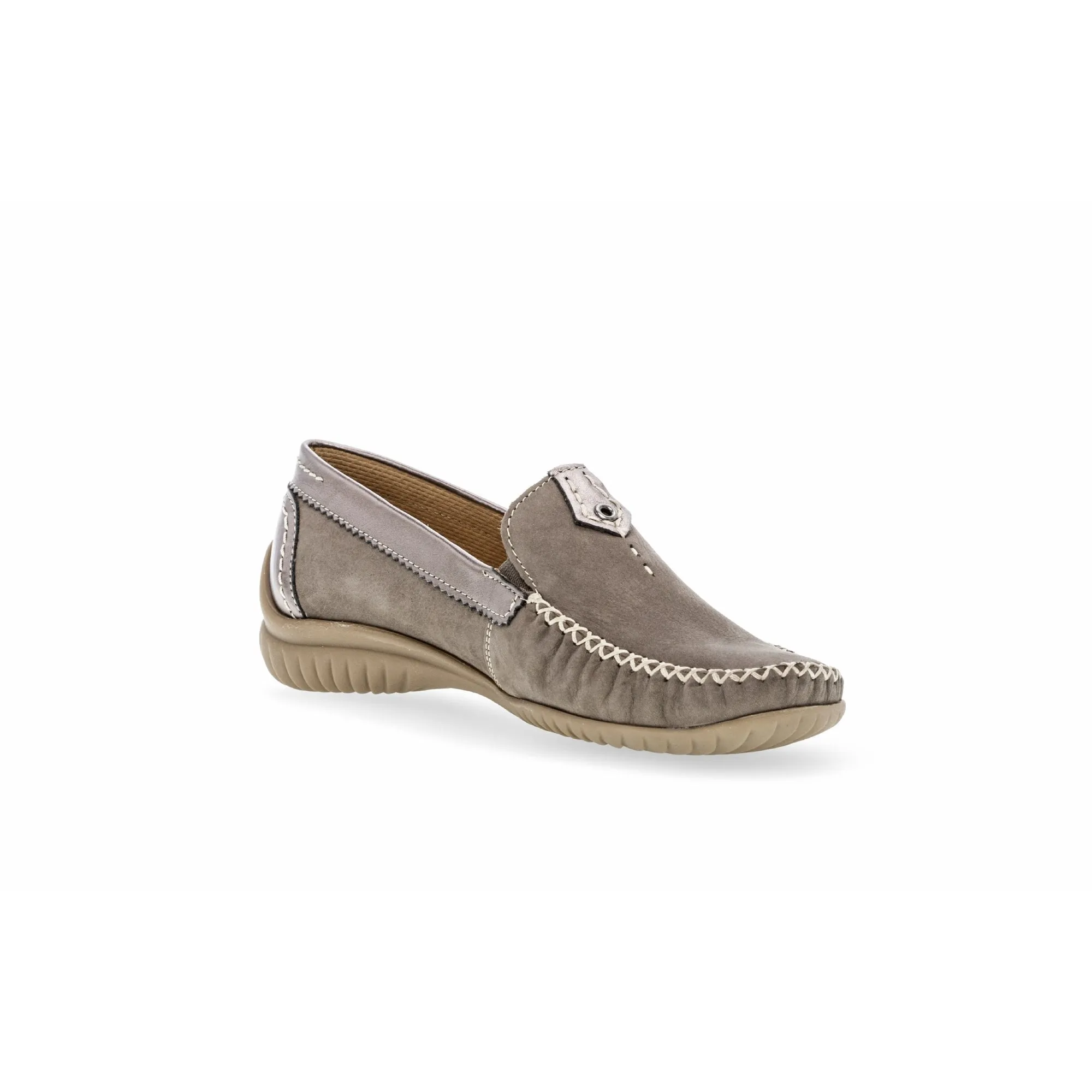 Gabor 46.090.31 California Ladies Grey Leather Slip On Shoes