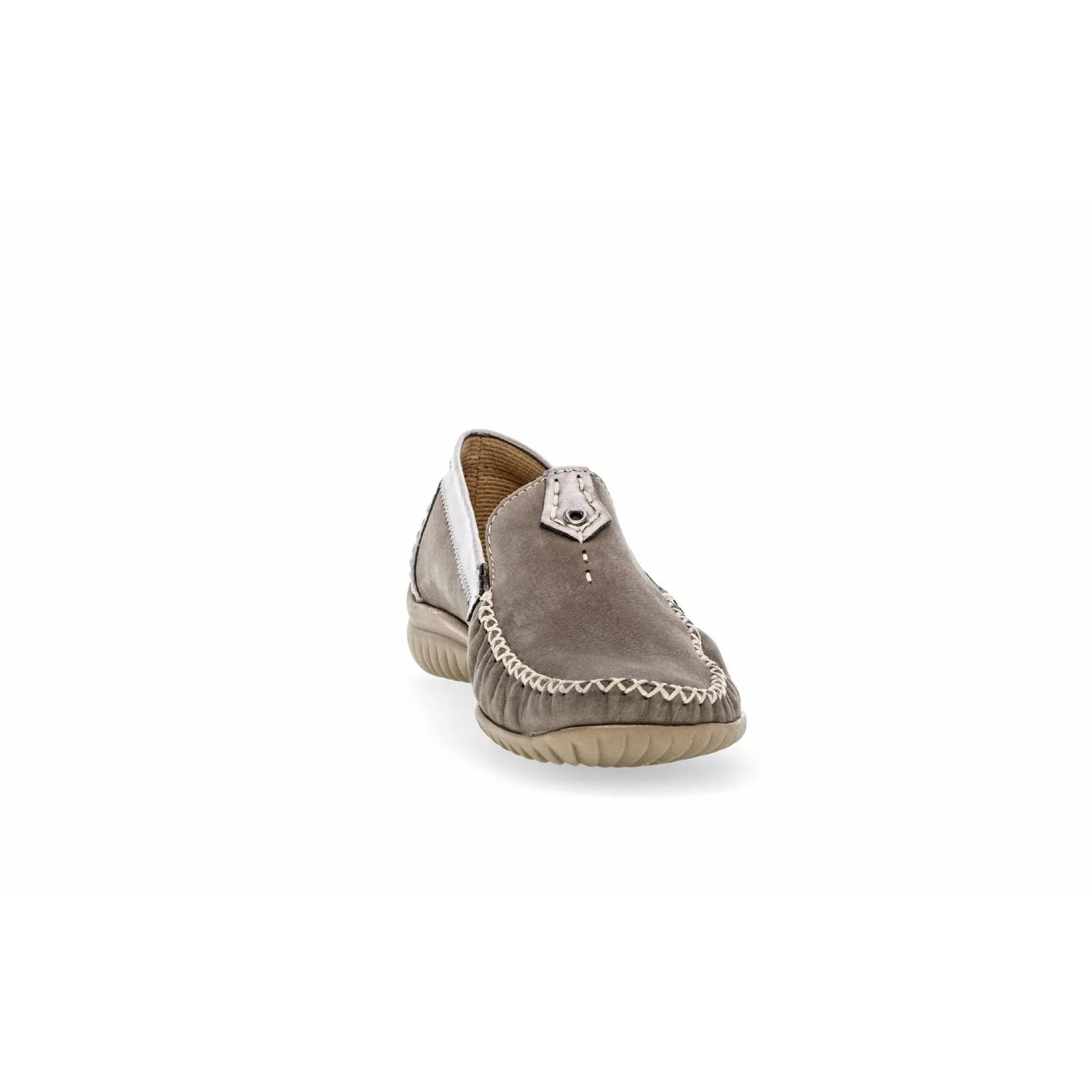 Gabor 46.090.31 California Ladies Grey Leather Slip On Shoes