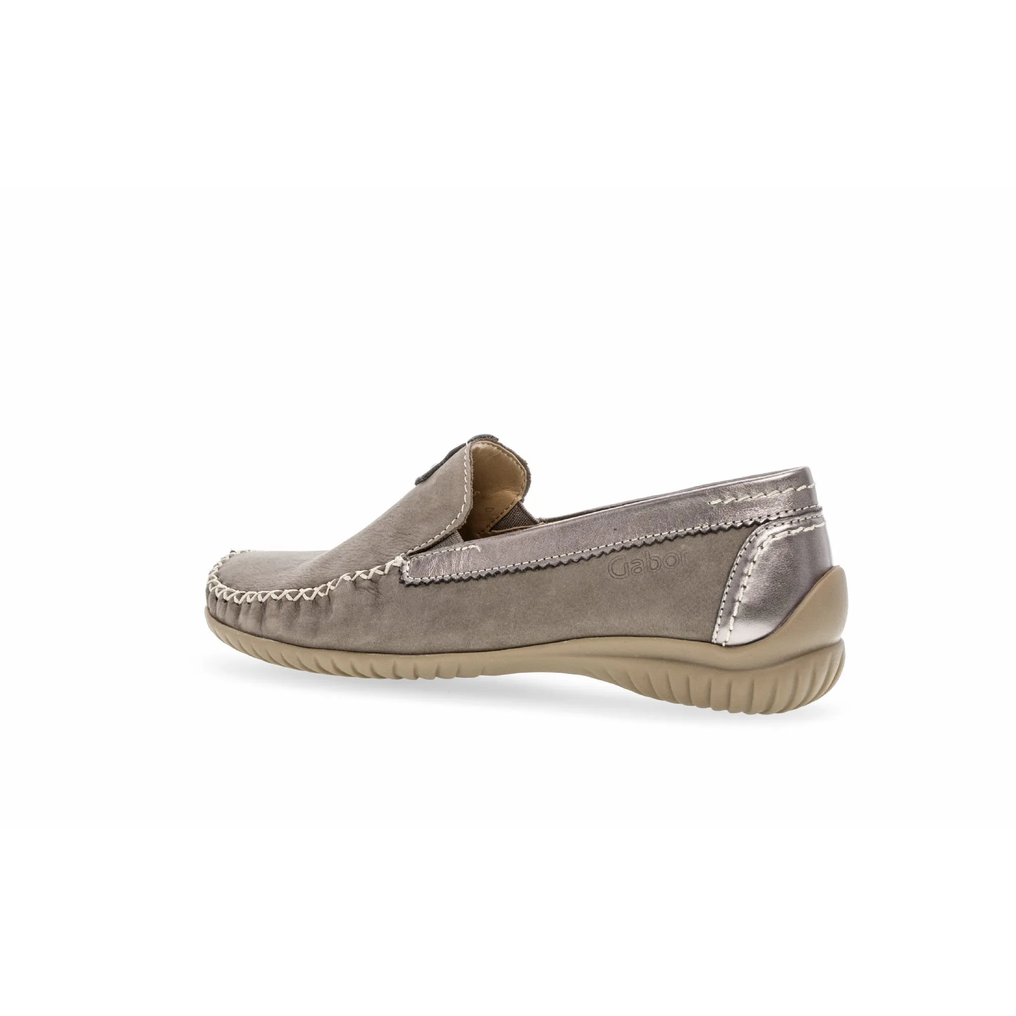 Gabor 46.090.31 California Ladies Grey Leather Slip On Shoes