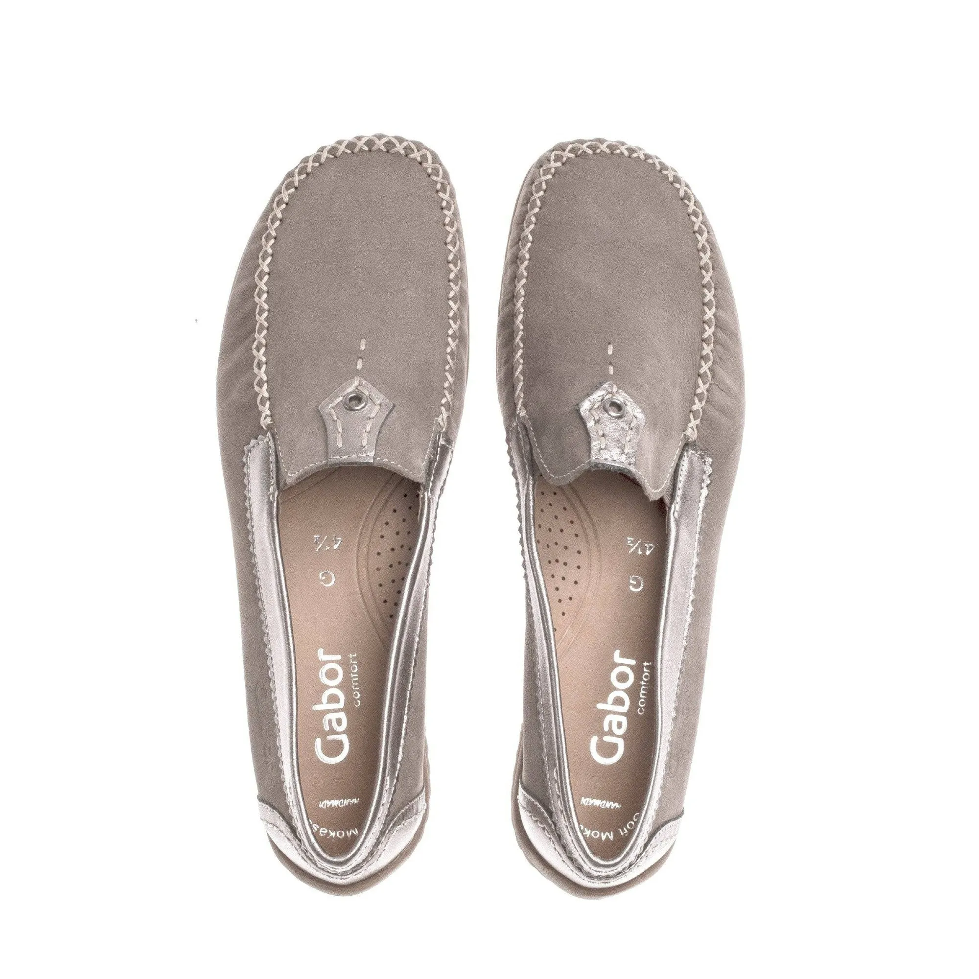 Gabor 46.090.31 California Ladies Grey Leather Slip On Shoes