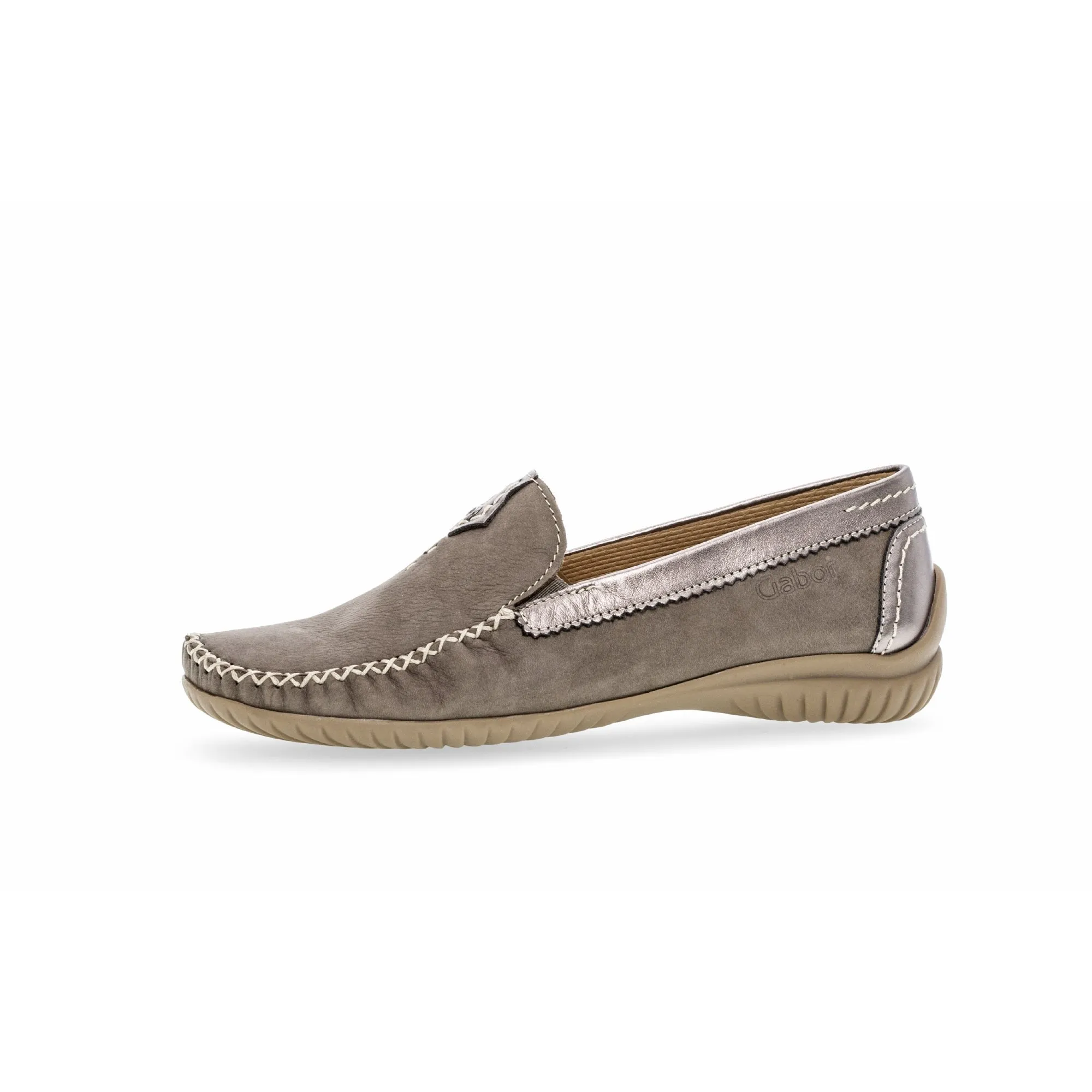 Gabor 46.090.31 California Ladies Grey Leather Slip On Shoes