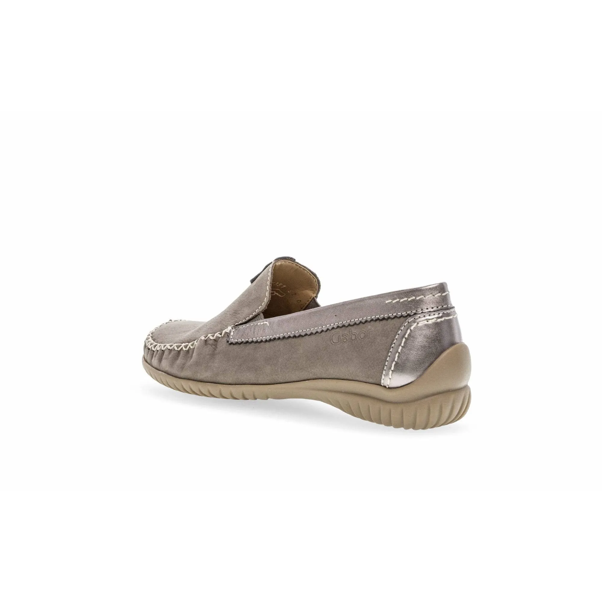 Gabor 46.090.31 California Ladies Grey Leather Slip On Shoes