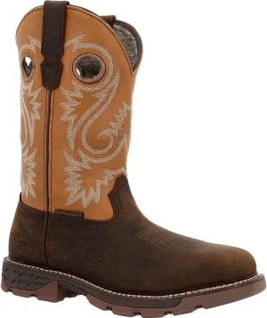 Georgia Boot Carbo-Tec FLX 11" Waterproof Alloy Toe Pull On Work Boot, Brown And Orange, Size 9(M)