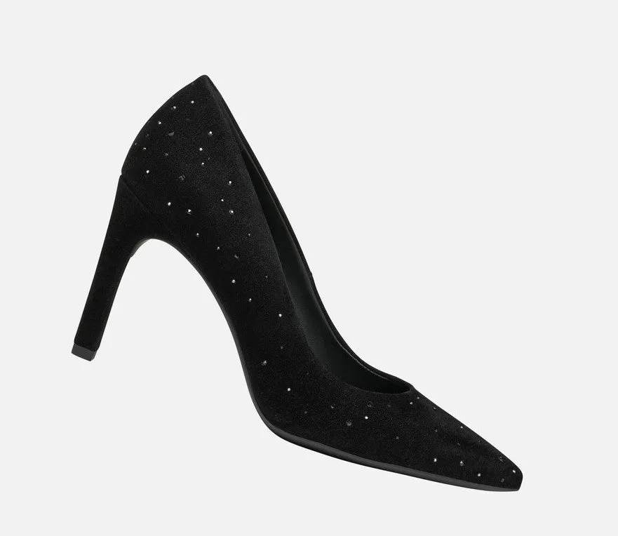 Geox Faviola Ladies Crystal Trim Suede Court Shoe
