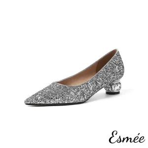 Glitter High Heels with Diamond Heels