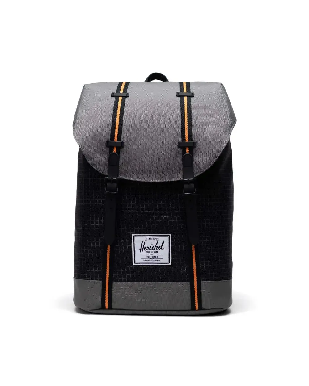 Herschel Retreat Backpack 19.5L - Black Grid/Gargoyle/Sun Orange