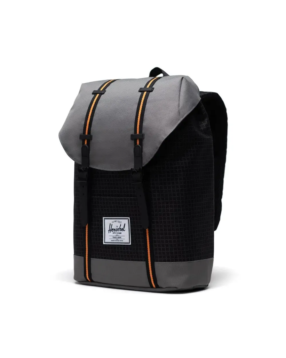 Herschel Retreat Backpack 19.5L - Black Grid/Gargoyle/Sun Orange
