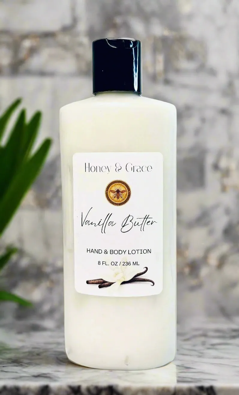 Honey and Grace Hydrating Vanilla Butter Hand and Body Lotion 8oz