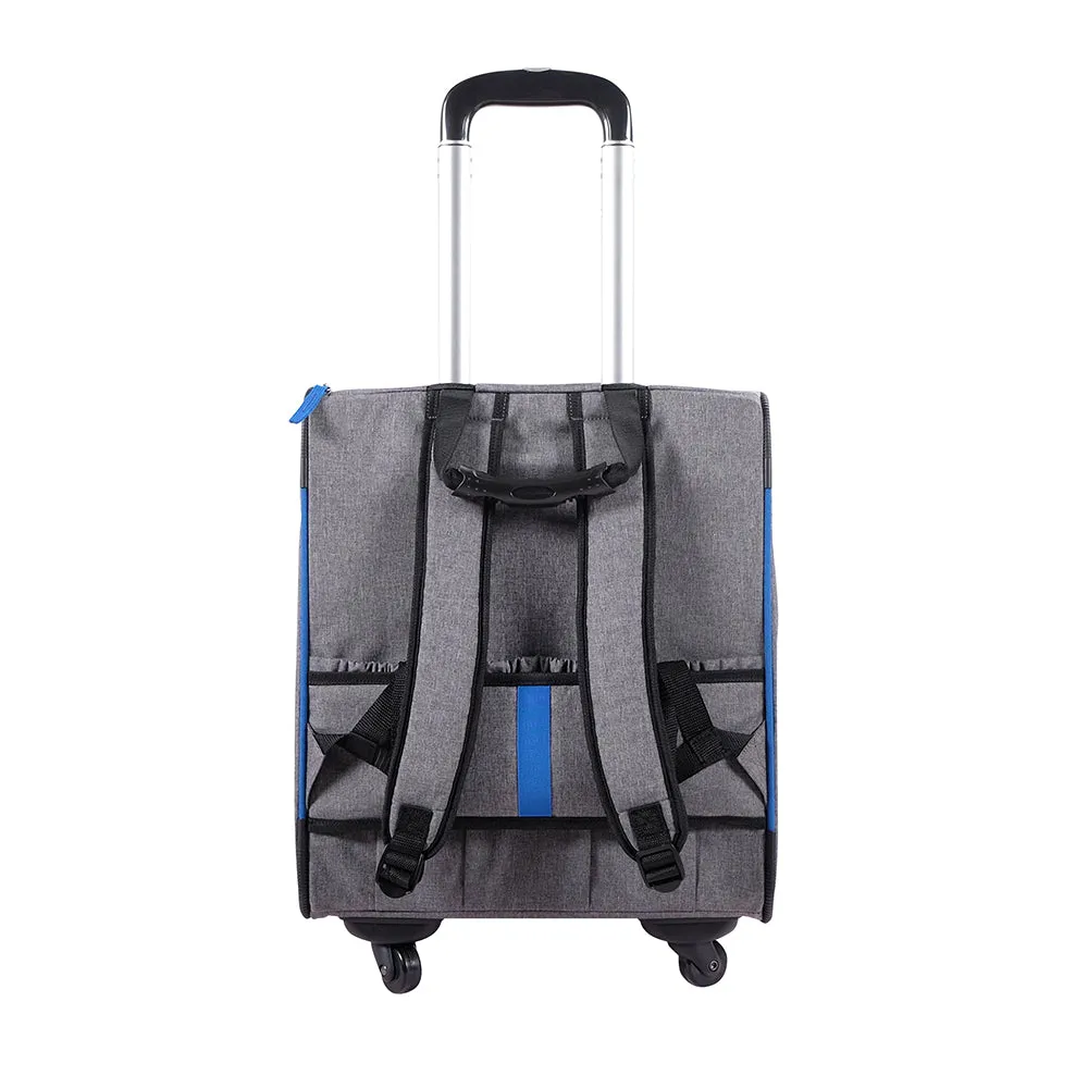 Ibiyaya Liso Backpack & Parallel Transport Pet Trolley | Slate/Sapphire