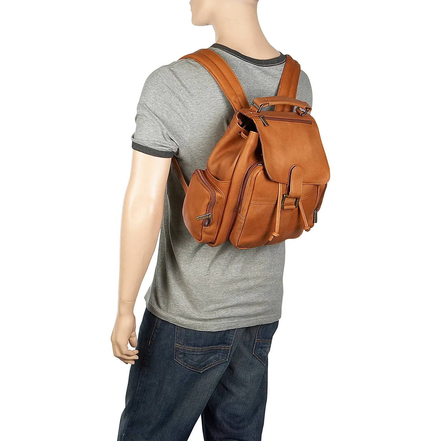 Leather Classic Multi Pocket Backpack