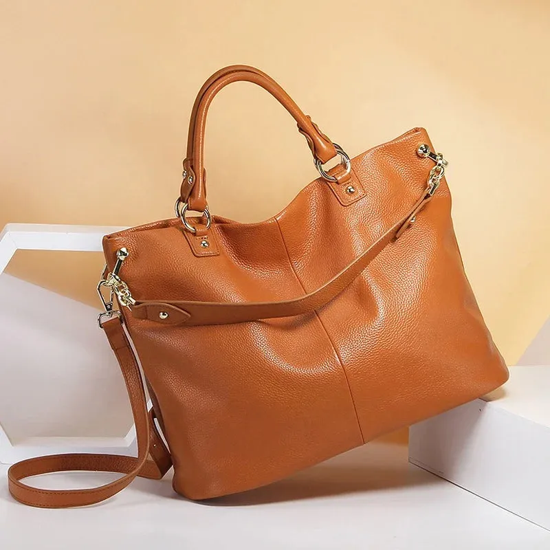 Luxury Cowhide Large Capacity Shoulder Bag