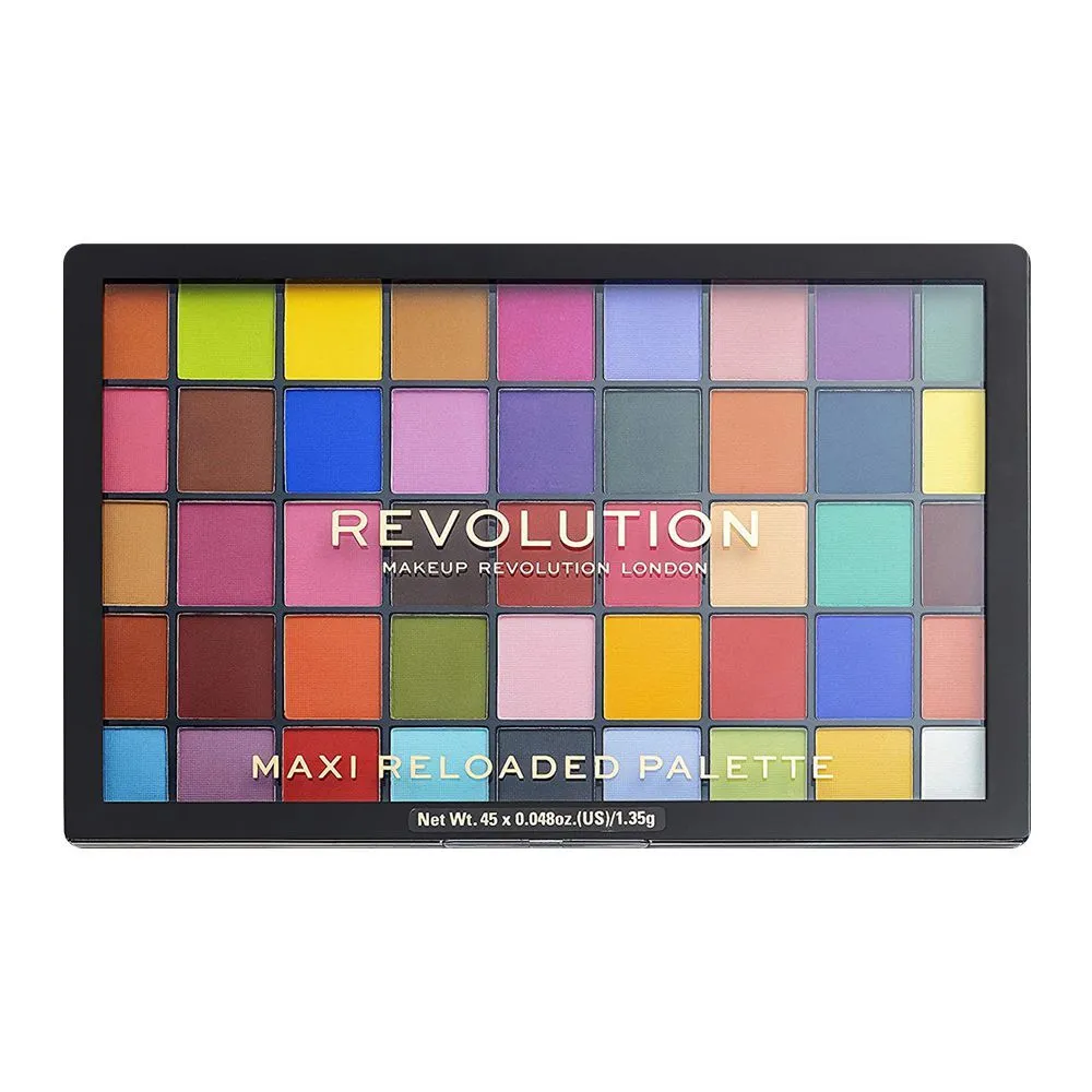 Makeup Revolution Maxi Reloaded Eyeshadow Palette, Monster Mattes, 45 Pieces