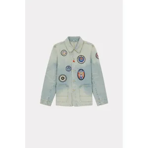 Men Kenzo Travel Workwear Jacket - Medium Stone Blue Denim