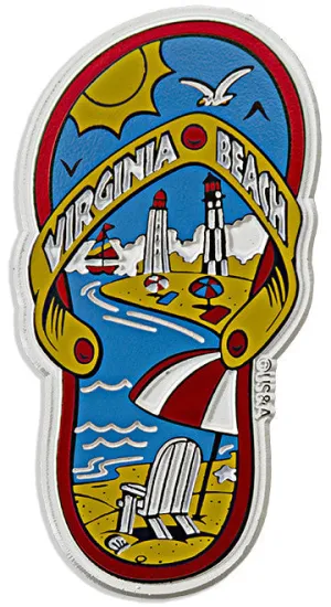 MGVB21 Rubber Magnet Large Virginia Beach Flip Flops