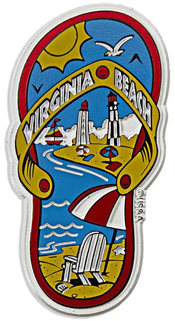 MGVB21 Rubber Magnet Large Virginia Beach Flip Flops