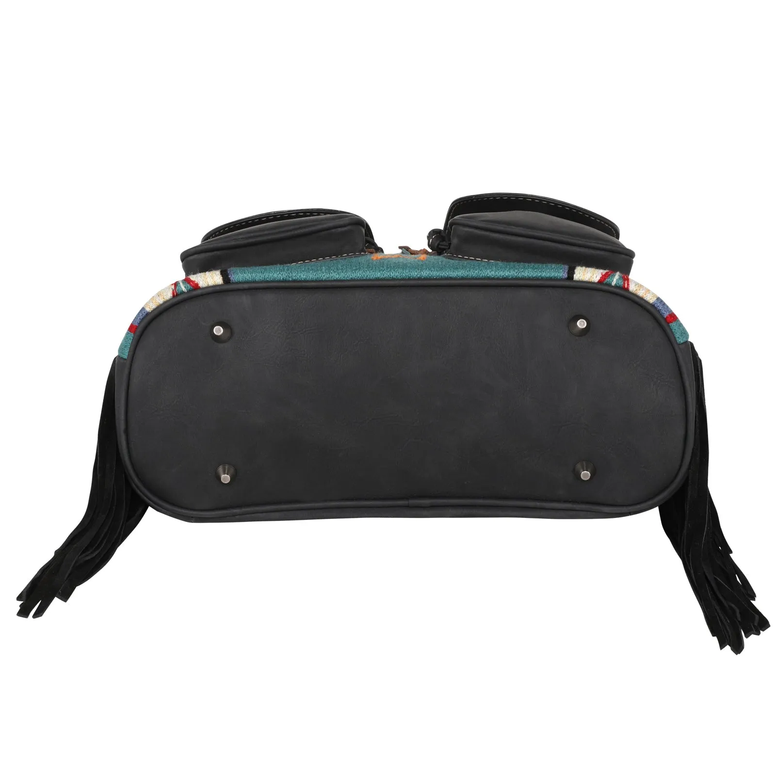 Montana West Aztec Fringe Cowhide Backpack Set