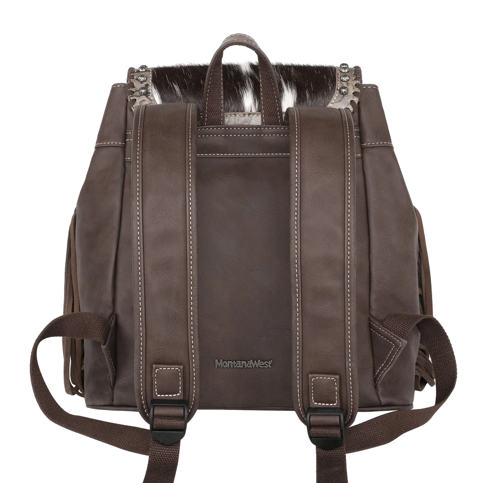 Montana West Aztec Fringe Cowhide Backpack Set