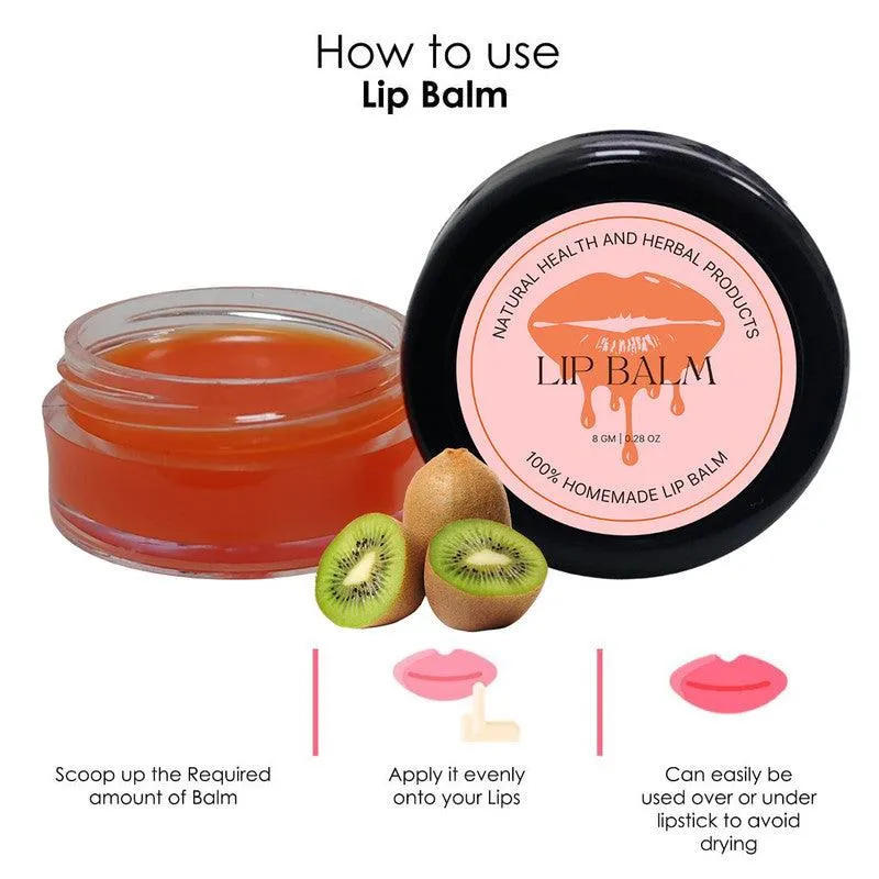 Natural Health and Herbal products Juicy Kiwi Delight Lip Balm: Keep Your Lips Fresh and Hydrated Moisturization 12 Hrs Miniaturization, Long Lasting, Romantic, Kissable, Smooth Enriched, Lip Care- 8g