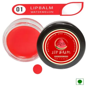 Natural Health and Herbal products Kissable Water-Melon Lips Balm - Taste the Freshness with Red Tinted Bright Lips 12 Hrs Miniaturization, Long Lasting, Romantic, Kissable, Smooth Enriched, Care- 8g