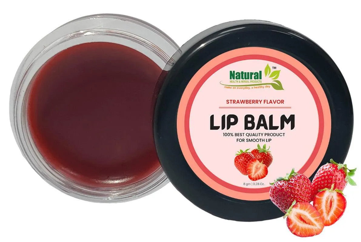 Natural Health and Herbal products Tropical Twist Lip Balm: Strawberry Flavor in a Vibrant Maroon Tinted Natural 12 Hrs Miniaturization, Long Lasting, Romantic, Kissable, Smooth Enriched, Lip Care- 8g