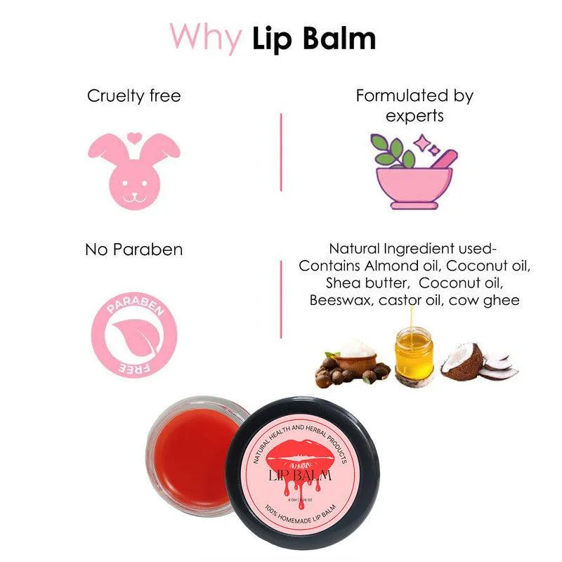 Natural Health and Herbal products Water-Melon Crush Lip Butter: Bursting with Fruitiness Bright Lips Long Lasting 12 Hrs Miniaturization, Long Lasting, Romantic, Kissable, Smooth Enriched, Care- 8g