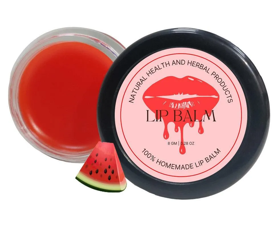 Natural Health and Herbal products Water-Melon Crush Lip Butter: Bursting with Fruitiness Bright Lips Long Lasting 12 Hrs Miniaturization, Long Lasting, Romantic, Kissable, Smooth Enriched, Care- 8g