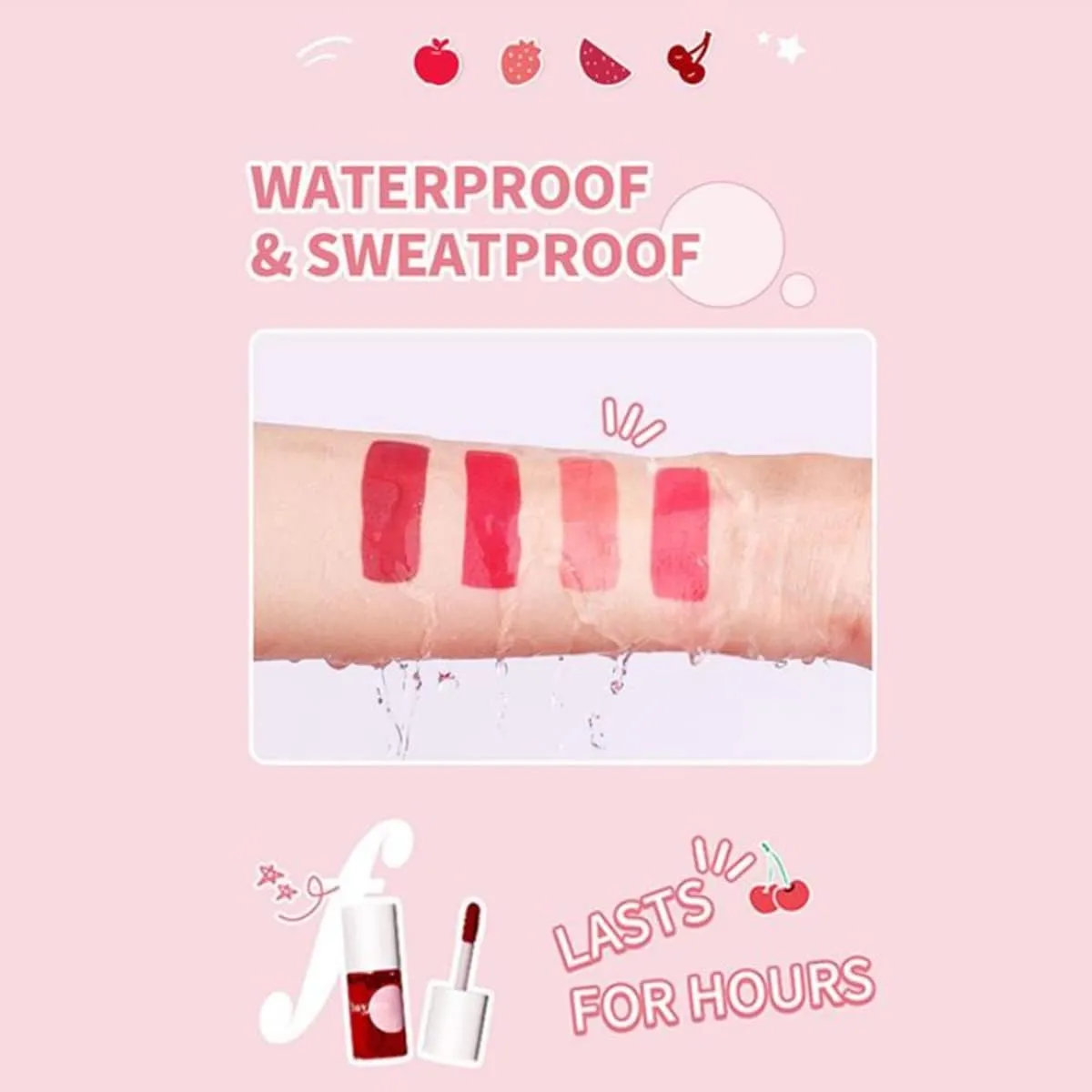 NEW 3 in 1 Lip and Cheek Tint Stain, Mini Liquid Lipstick, Hydrating & Moisturizing Cheeks and Eyes Natural Lip Gloss, Waterproof Long Lasting Shimmer Sexy Lip Color Makeup (#01 APPLE)