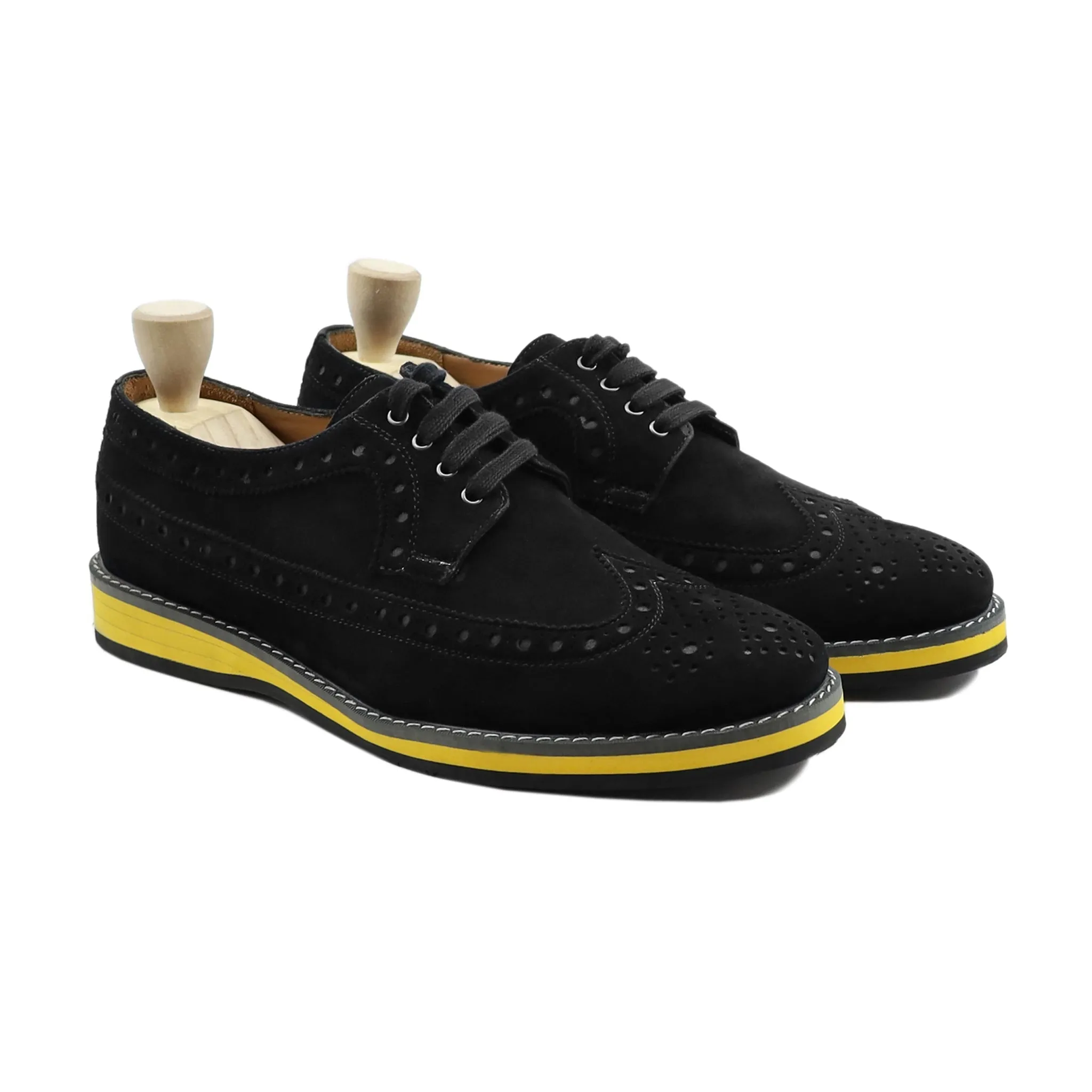 Niobix - Men's Black Kid Suede Derby Shoe