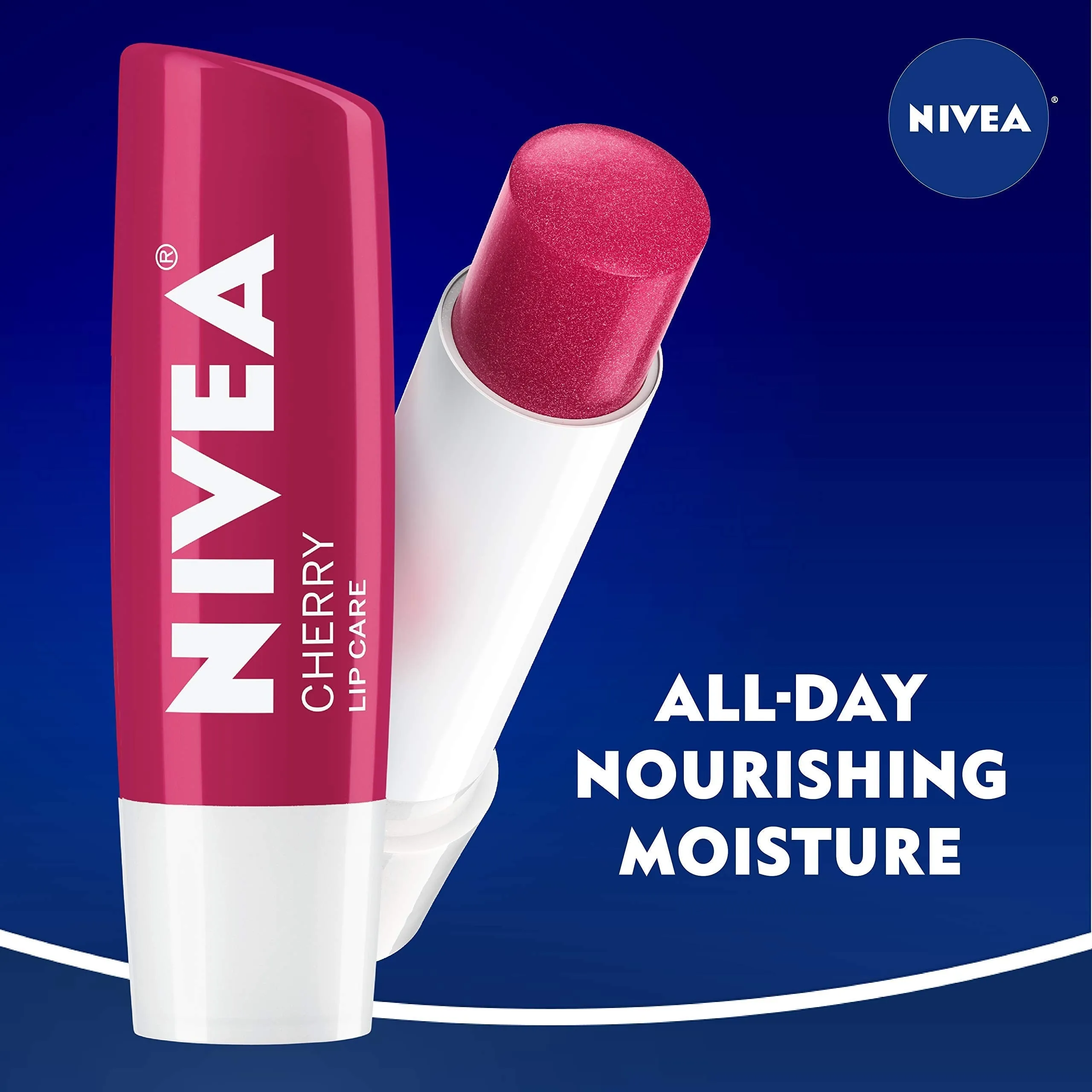 NIVEA Cherry Lip Care - Tinted Lip Balm for Beautiful, Soft Lips, Pack of 4, 0.68 Oz