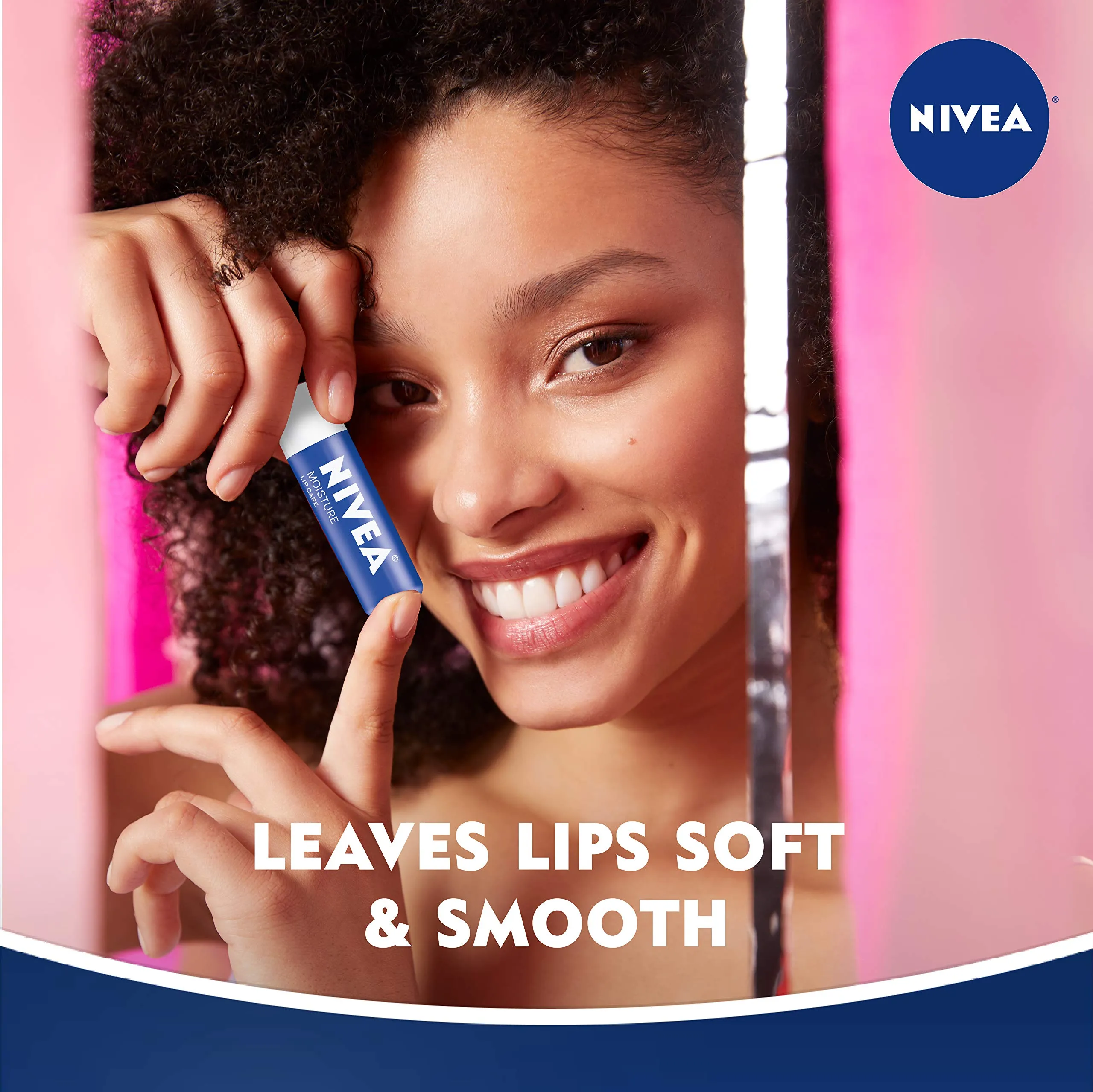 NIVEA Moisture Lip Care, Lip Balm Stick with Shea Butter, Jojoba Oil and Avocado Oil, 0.17 Oz, Pack of 4