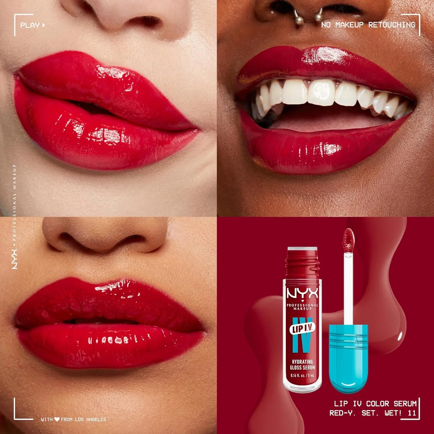 NYX PROFESSIONAL MAKEUP Lip IV Hydrating Gloss Serum, Lip Stain with 12HR Hydration