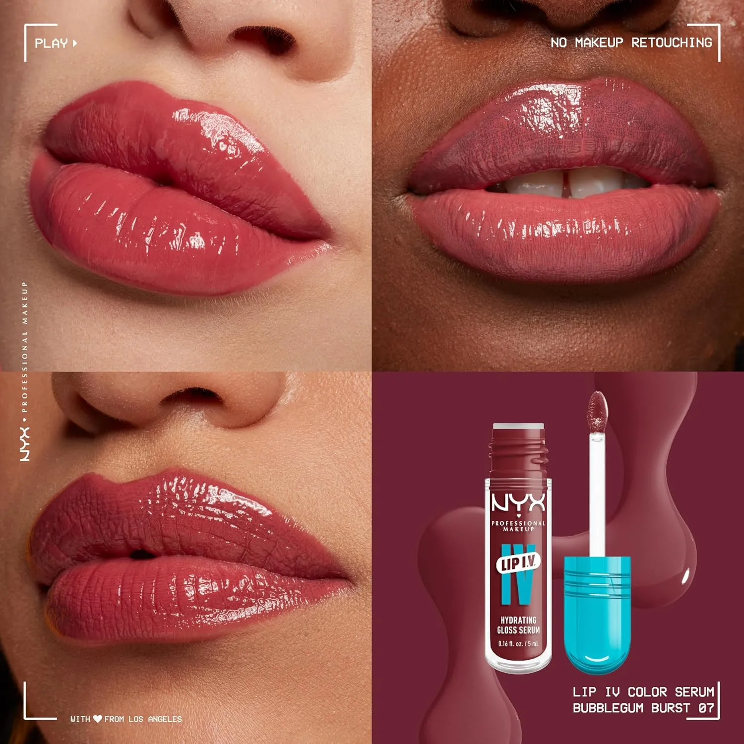 NYX PROFESSIONAL MAKEUP Lip IV Hydrating Gloss Serum, Lip Stain with 12HR Hydration
