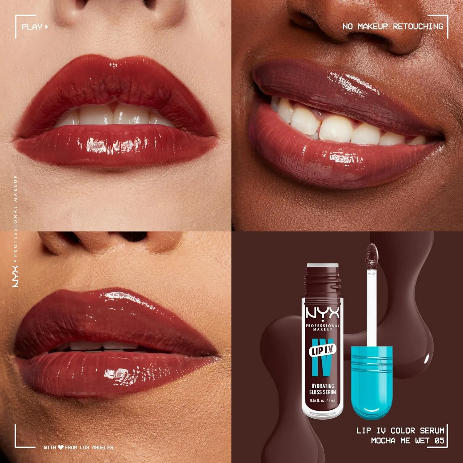 NYX PROFESSIONAL MAKEUP Lip IV Hydrating Gloss Serum, Lip Stain with 12HR Hydration
