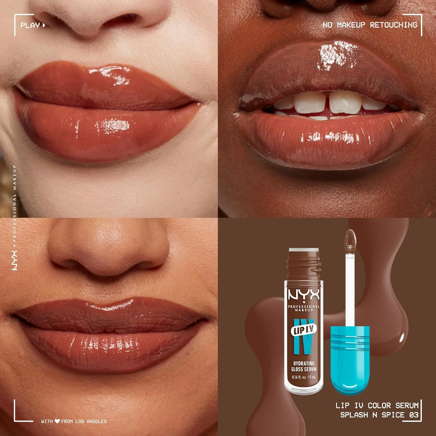 NYX PROFESSIONAL MAKEUP Lip IV Hydrating Gloss Serum, Lip Stain with 12HR Hydration