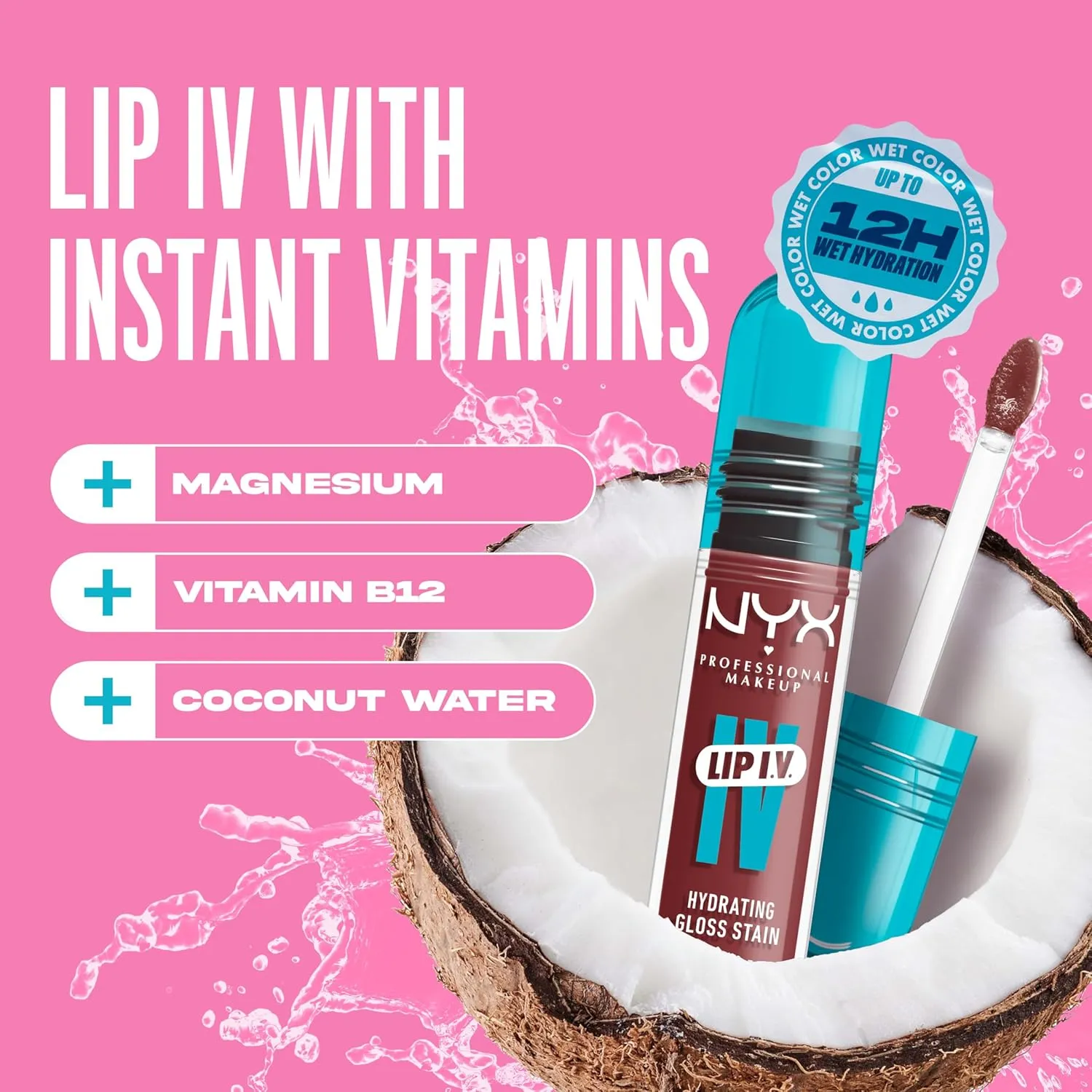 NYX PROFESSIONAL MAKEUP Lip IV Hydrating Gloss Serum, Lip Stain with 12HR Hydration