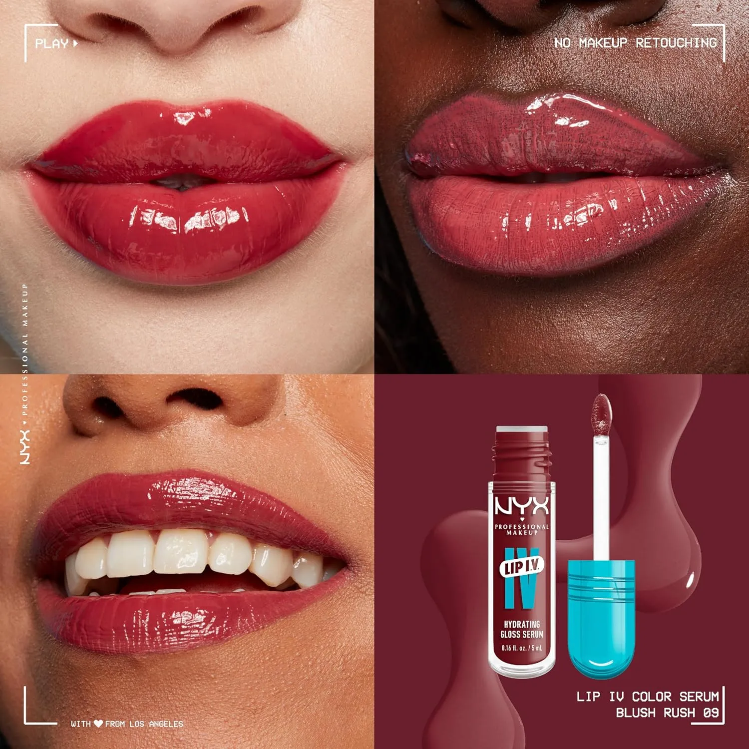 NYX PROFESSIONAL MAKEUP Lip IV Hydrating Gloss Serum, Lip Stain with 12HR Hydration