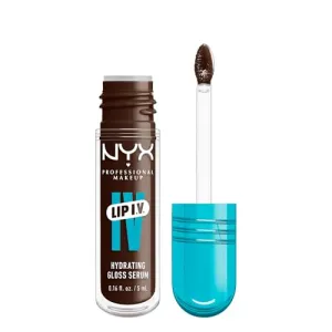 NYX Professional Makeup Lip IV Hydrating Gloss Stain, Lip Gloss, Infused with VITAMINS & COCONUT WATER, Up to 12HR Hydration, High Pigment, Wet Shine Finish, Shade: Espresso Soak