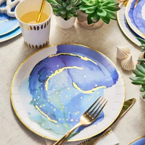 Ocean Watercolour Large Plates x 10