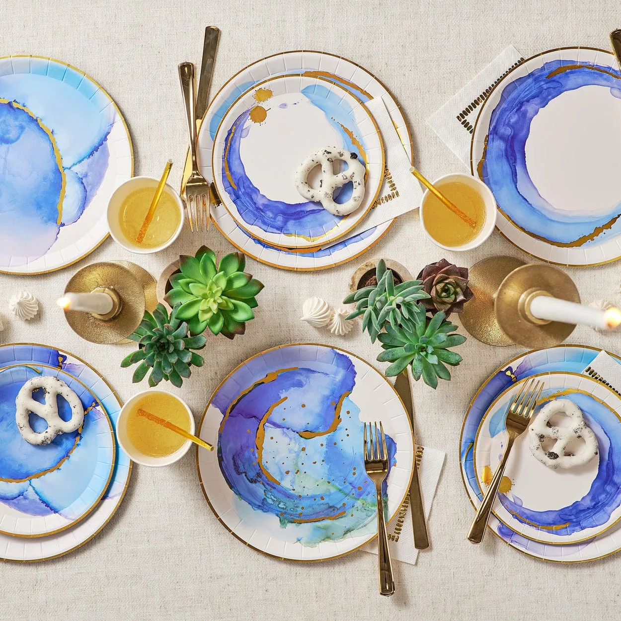 Ocean Watercolour Large Plates x 10