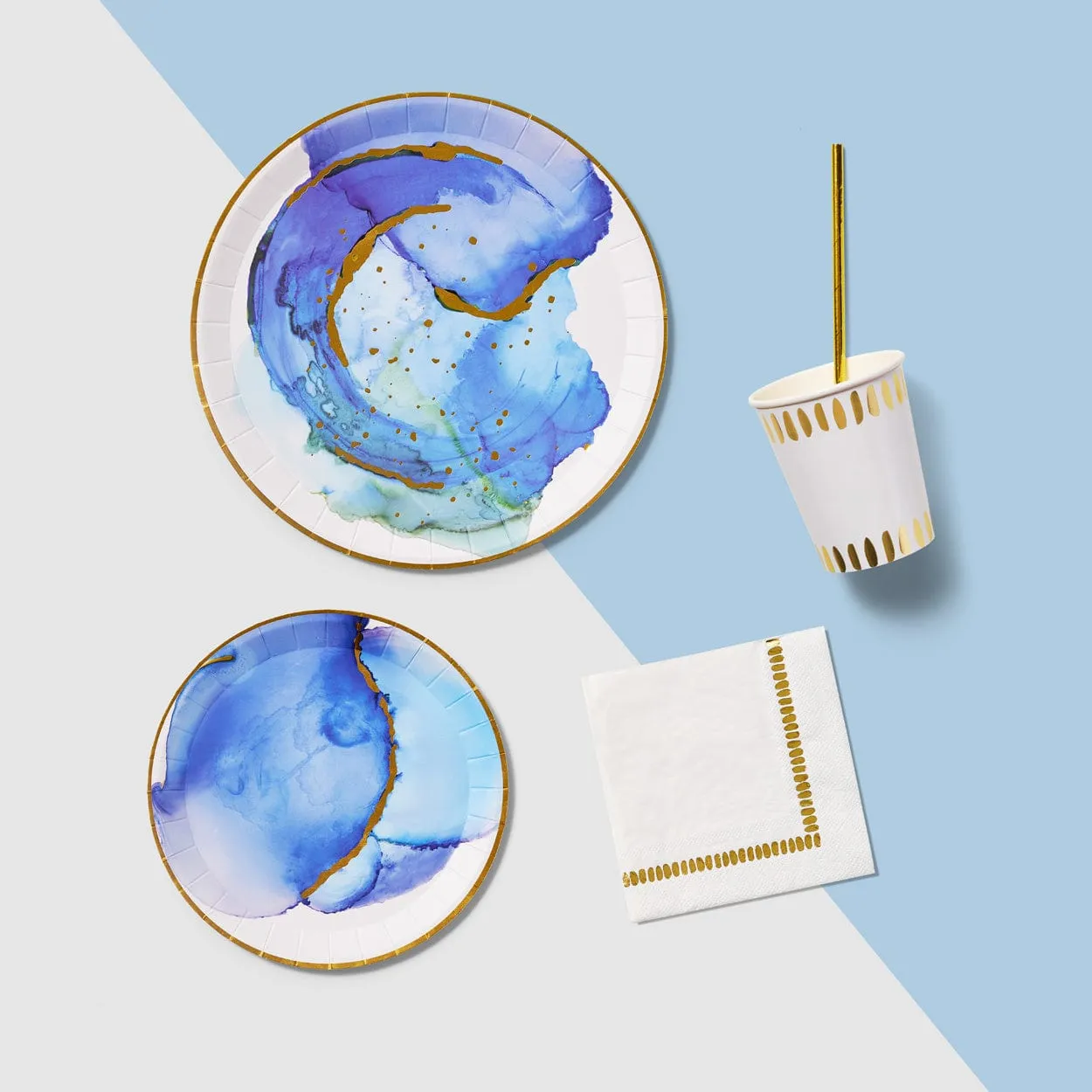 Ocean Watercolour Large Plates x 10