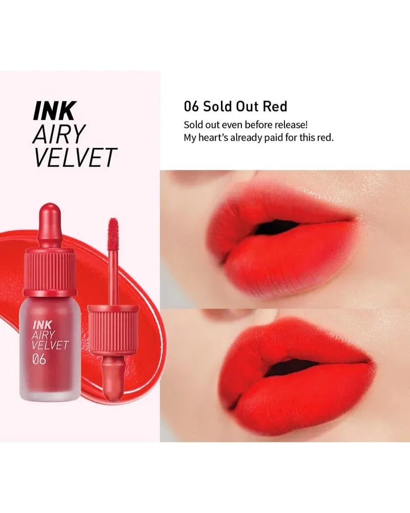Peripera Ink Airy Velvet 06 Sold Out Red