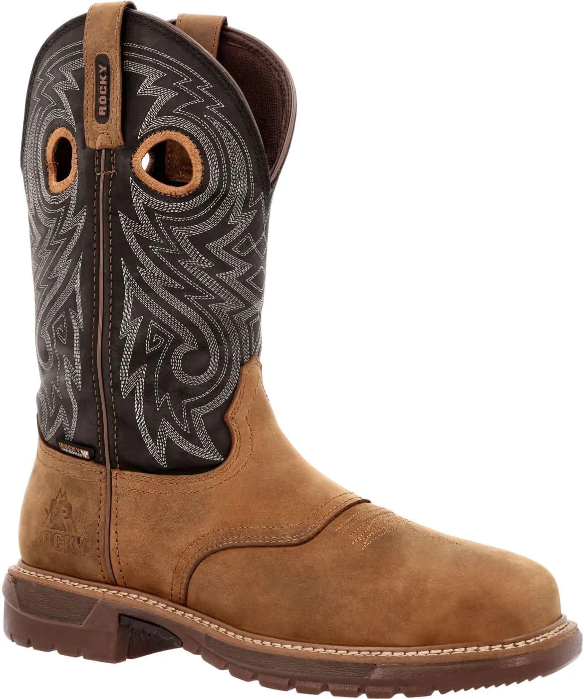ROCKY Original Ride FLX Waterproof Composite Toe Western Boot, Brown, Size 10.5(W)